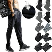 DDAPJ pyju Big and Tall Mens Athletic Pant Drawstring Hollow Sweatpants Breathable Jogging Cropped Pant Quick Dry Slim Fit Trousers Big Sale Gray XXL